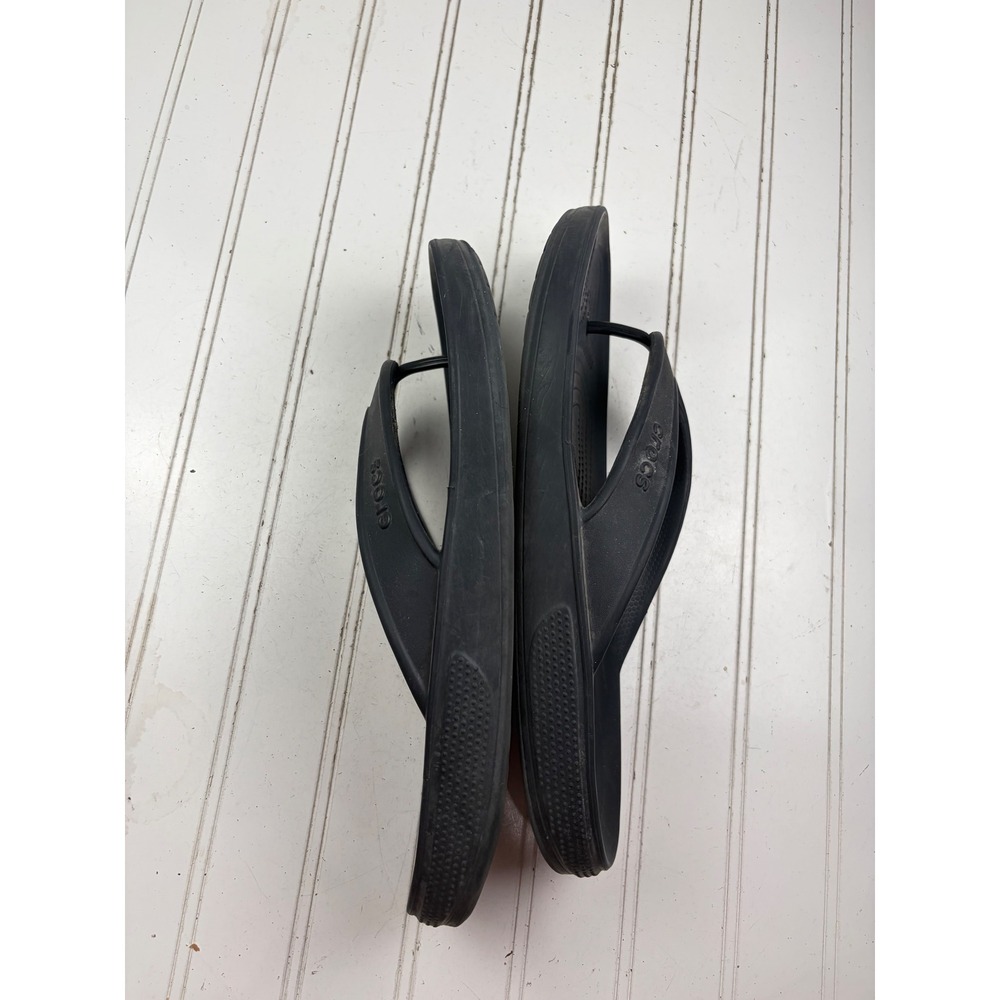 Crocs Black Comfort Thong Flip Flop's Men's Size 11 - Picture 6 of 10